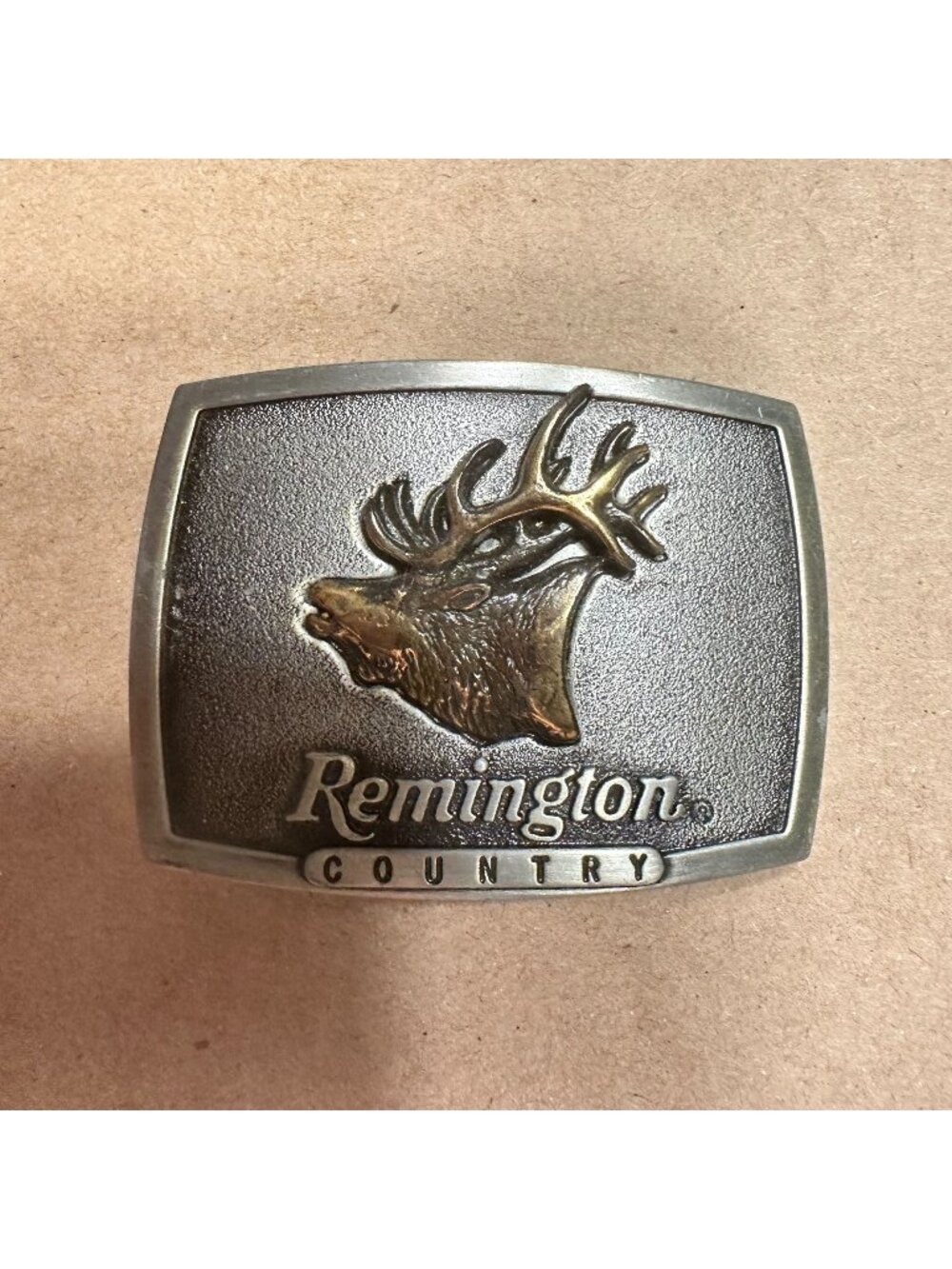 Remington Bugling Elk Belt Buckle Sculpted By Sid Bell 1986 Made In USA Vintage